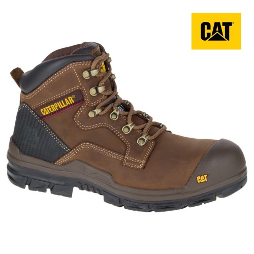 Caterpillar Bearing S3 Water Resistant HRO SRC Steel Toe Werkschoenen Heren DonkerBruin (GUIC.NL)